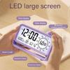 Kids Alarm Clock with Button High Volumes Visual Timers Indicators Rechargeable LCD Display Digital Clock Night Light