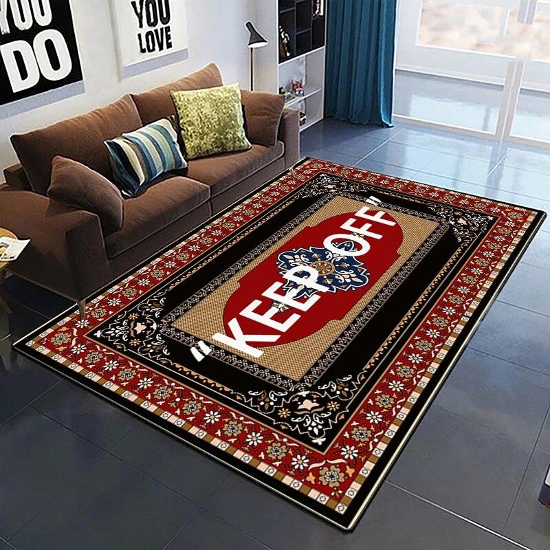 Keep Off Pattern Dekorativer quadratischer Teppich Modernes Haus Wohnzimmer Boden Matte Schlafzimmer Teppich Kunst Poster Matte Fans Geschenk Alfombra