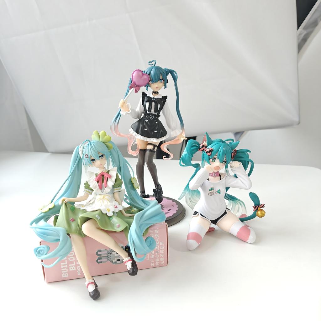 New Hatsune Miku Anime Figure Wonderland Pvc Model Action Toy Thumbelina Ver. Desktop Decoration Dolls Ornaments Collection Gif