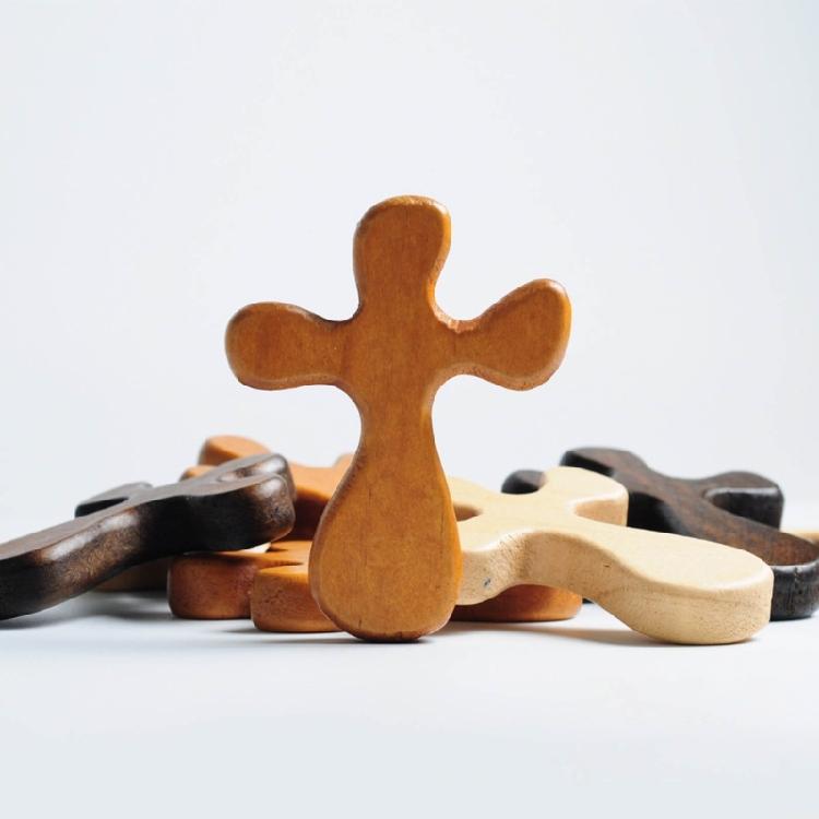 Wood Holding Crosses Prayer & Meditation Cross Religious Gift for Kids Adults