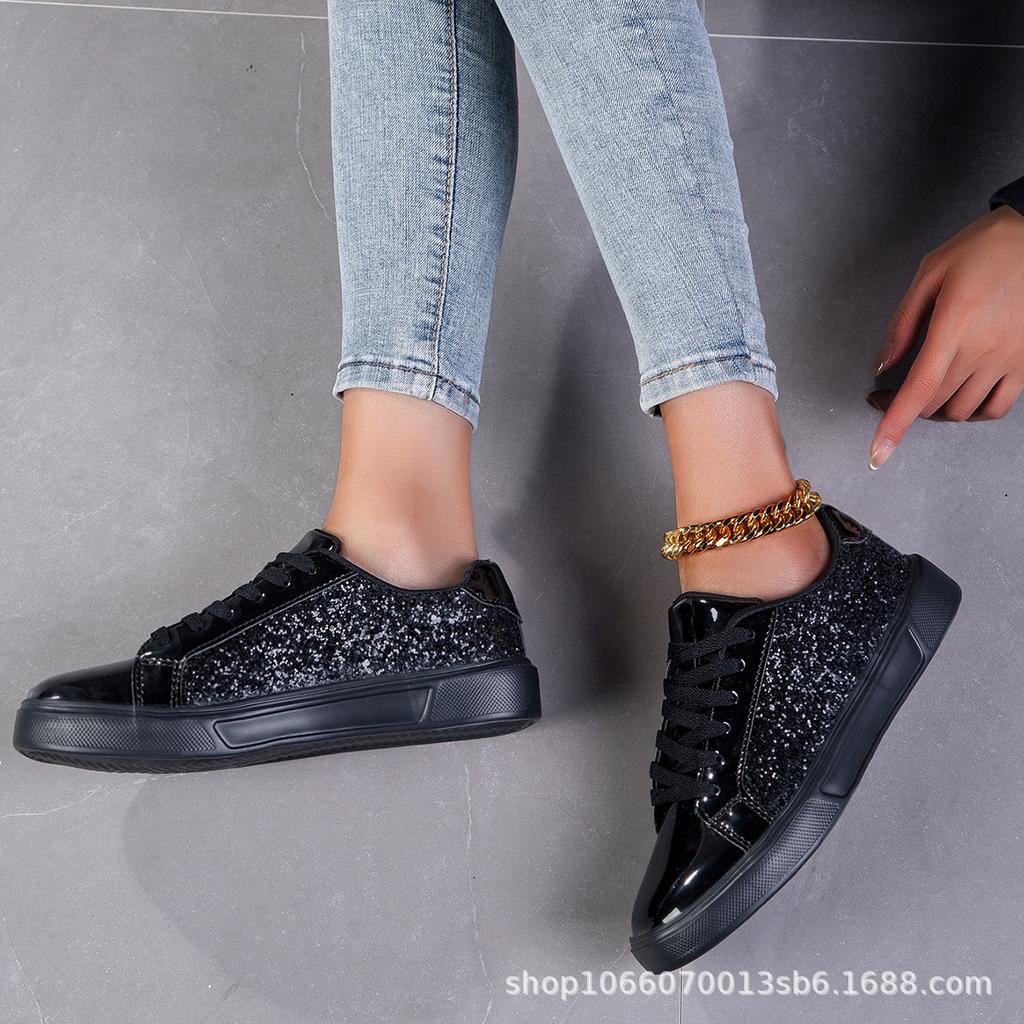 Glitter Shoes Casual Shoes Outdoor Fashion Versatile Student Casual Shoes Breathable and Lightweight