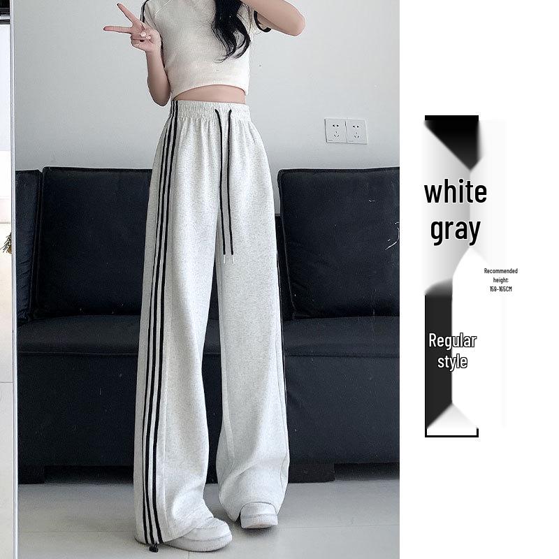 2026 Women's Summer High-Waist Drape Wide-Leg Sweatpants: Casual, Elegant, Loose-Fit American Style.