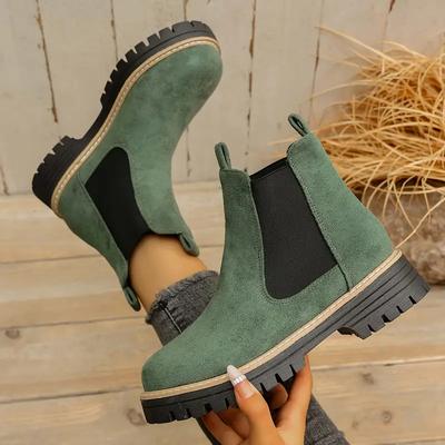 Zimowe Damskie Buty Nowe Modne Buty Outdoorowe Wygodne Botki Chelsea na Grubej Podeszwie Damskie Codzienne Wygodne Buty Damskie
