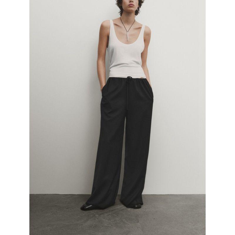 Za2024 Spring-Summer New Type Women's Clothing Gray U-Collar Tank Top Sleeveless T-shirt Tops 06202755 802