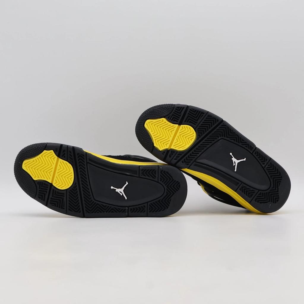 408452-017 Nike GS Air Jordan 4 Retro Thunder Black Gold Yellow