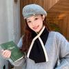 Autumn and Winter Scarf High End New Imitation Wool Short Warm Neck Protection Cross Scarf Woolen Knitted Scarf
