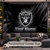 Wall Hanging Tapestry Custom NameLas Vegas Raiders Pattern Personalized Printed Fabric Wall Decor