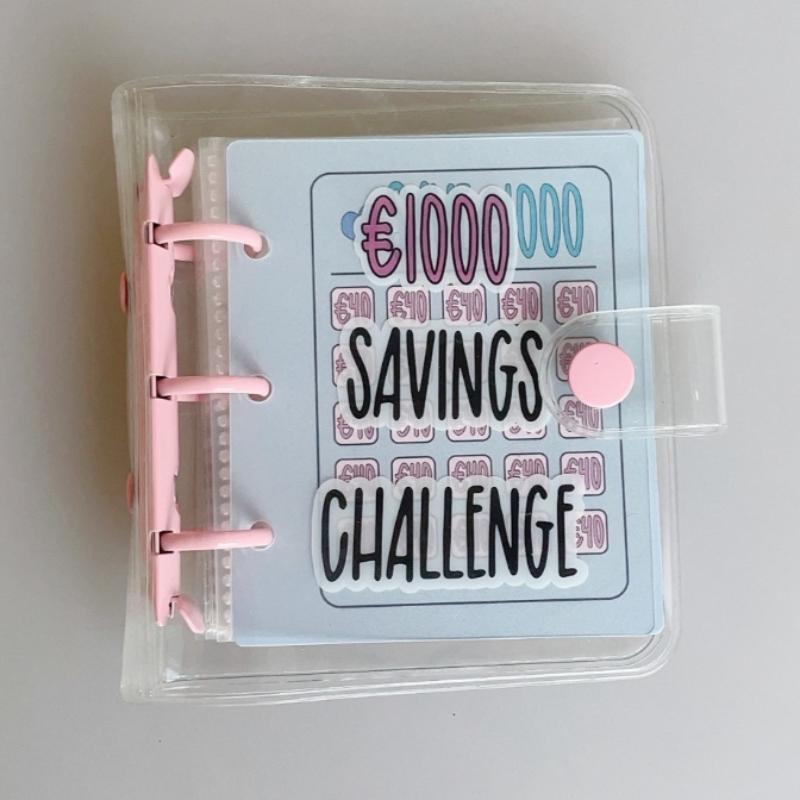 Creative Savings Deposit Bag, Cash Ledger, Mini Savings Binder, Binder Envelope Savings Challenge Book,Mini Budget Hanging Chart