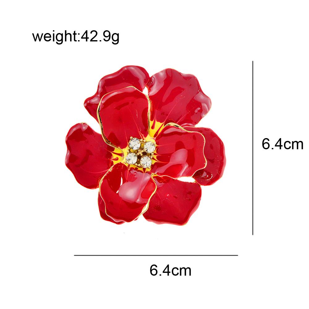 New Beautiful Large Flower Brooches For Women Enamel Fashion Jewelry 2 Colors Available