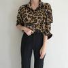 Leopard Shirt Women Blouse Printed Lapel Single-breasted Loose Casual Versatile Long-sleeved Shirt Blouse