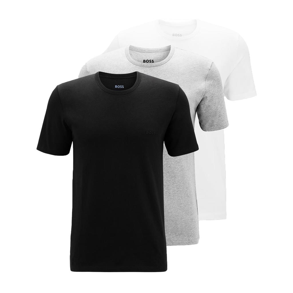 Boss Mens Embroidered Logo Crew Neck T-Shirt (Pack of 3)