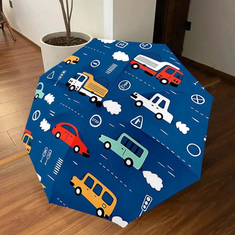 1PC Car Traffic Umbrella-8-Rib Reinforced, Automatic Open, Lightweight & Durable, Cute Fashion Accessory for Outdoor-T399