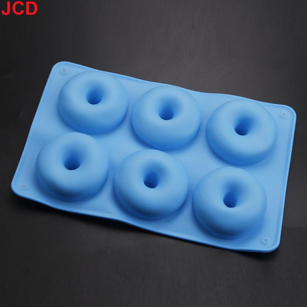 JCD 6 Holes Silicone Donut Mold Bagel Pan Non Stick Baking Heat Resistance Mini Cupcake Mould Doughnut Maker Pan Baking Tool