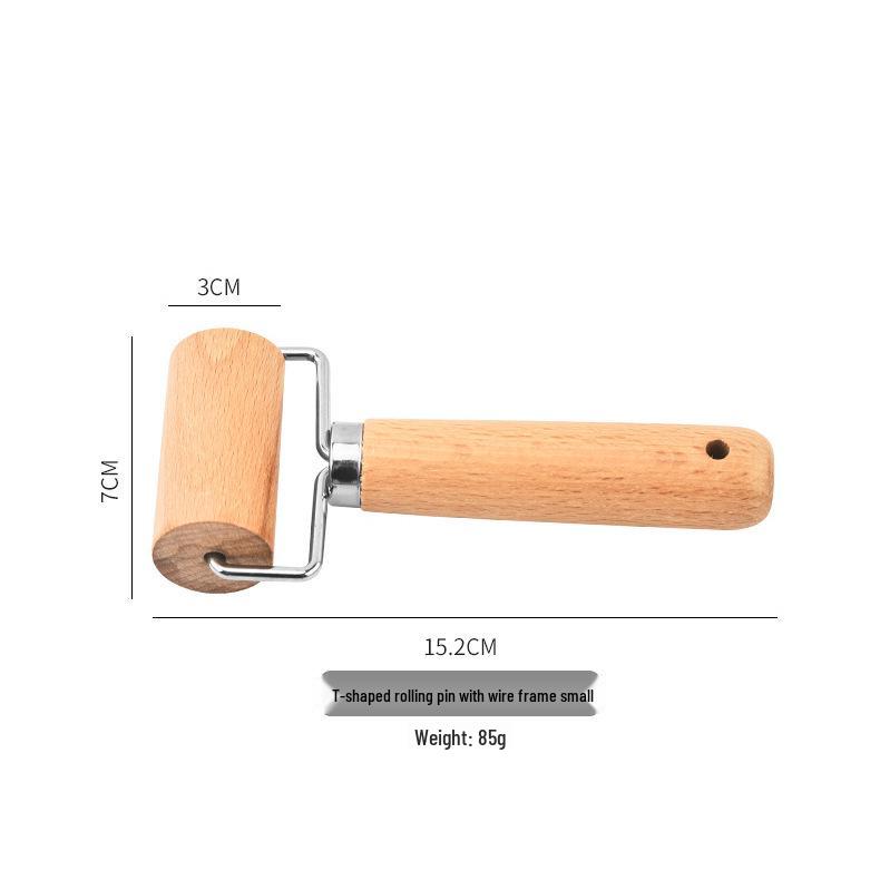 Doppelkopf Nudelholz mit Holzgriff & Teigschneider aus Edelstahl