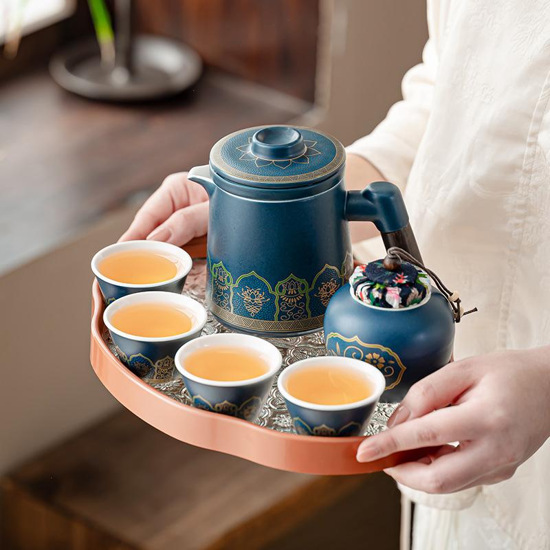 Guochao Guyun Office Cup Travel Tea Set Light Luxury Portable Car Outdoor Express Cup Business Companion