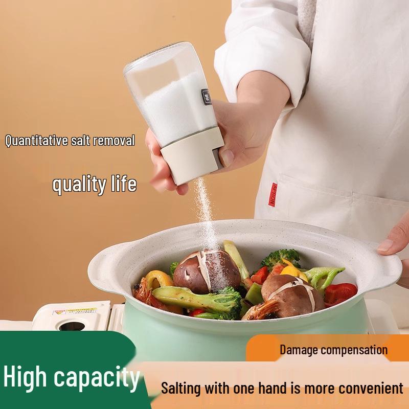 2-Piece Kitchen Seasoning Jar Set: Press-Type Salt Control Bottles