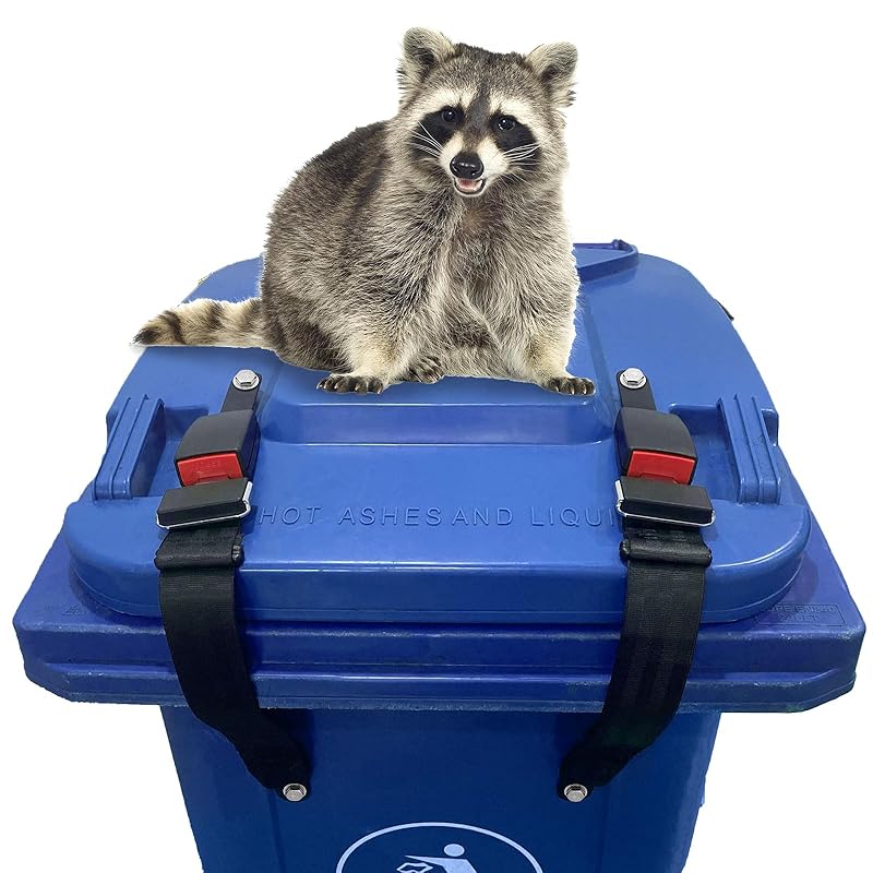 Bear Proof Trash Can Lid Lock, Garbage Can Locks for Animals, Trash Can Straps for Raccoons, Raccoon Proof Garbage Can Lock Bear Trash Can Lock Bear