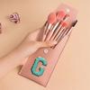 8Pcs Makeup Brush Set Portable Cosmetic Kit Pack Beauty Tool PU Bag Travel Organizer Initiial Chenille Embroidery Letter Pattern