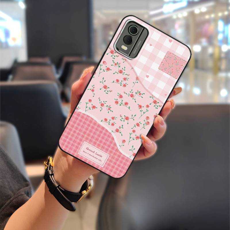 Silicone Fashion Design Phone Case For Nokia C32 Phone Pouch Back Cover Anti-dust Cartoon Full Wrap Waterproof TPU Cute