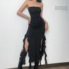 Frühlings- und Sommer-Modetrend Damenbekleidung neues One-Shoulder-Bandeau-Top, hüftumschließendes figurbetontes unregelmäßiges Kleid