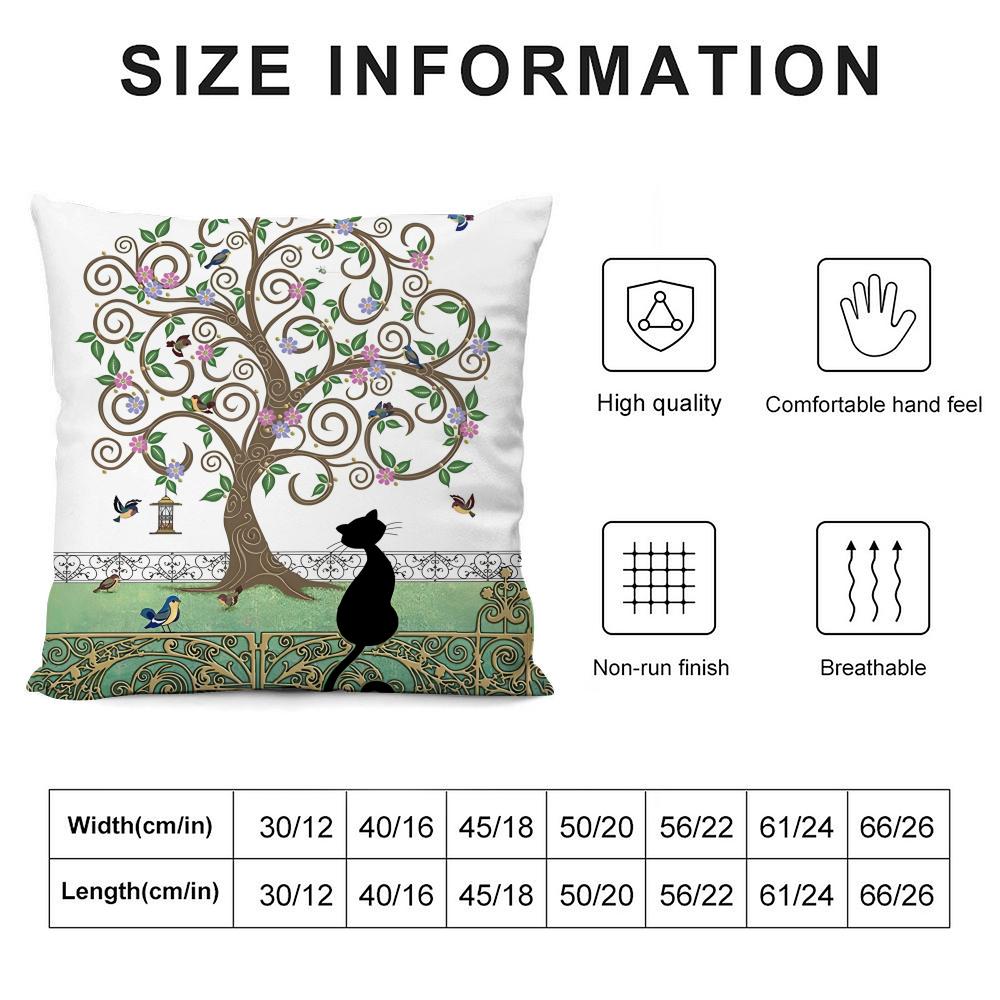 Bench Kitties Cushion Cover Soft Plush Throw Pillow Cover | Double-Sided Decorative Cushion Case | Sofa Bedroom Home Decor