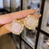 Elegant Rhinestone Geometric Square Double-Layer Stud Earrings for Women