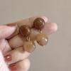 French Retro Cream Almond And Sunset Orange Acrylic Long Pendant For Women's Party Jewelry Earrings