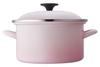 LE CREUSET Casserole Eos Enamelled Cast Iron 20cm Shell Pink Gas Induction Compatible