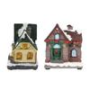 Resin Christmas Village House Hand Painted LED Lighted Christmas House Landscaping Warm Ambient Fine Details for Home Decor