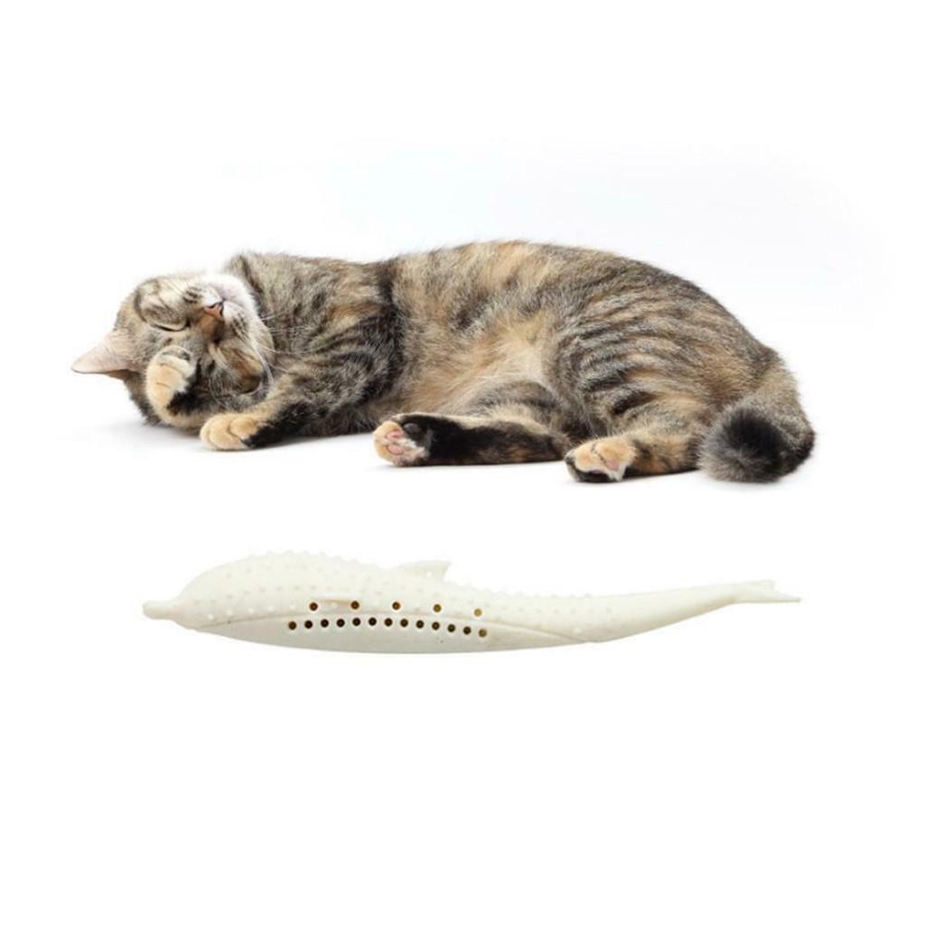 Soft Silicone Mint Fish Cat Toy  Pet Cat Teether Silicone Pet Grams Toy