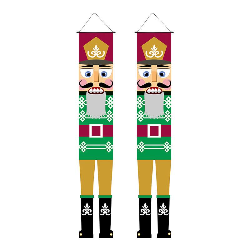 Christmas Nutcracker Couplets Door Curtain Flags | Festive Porch Decor