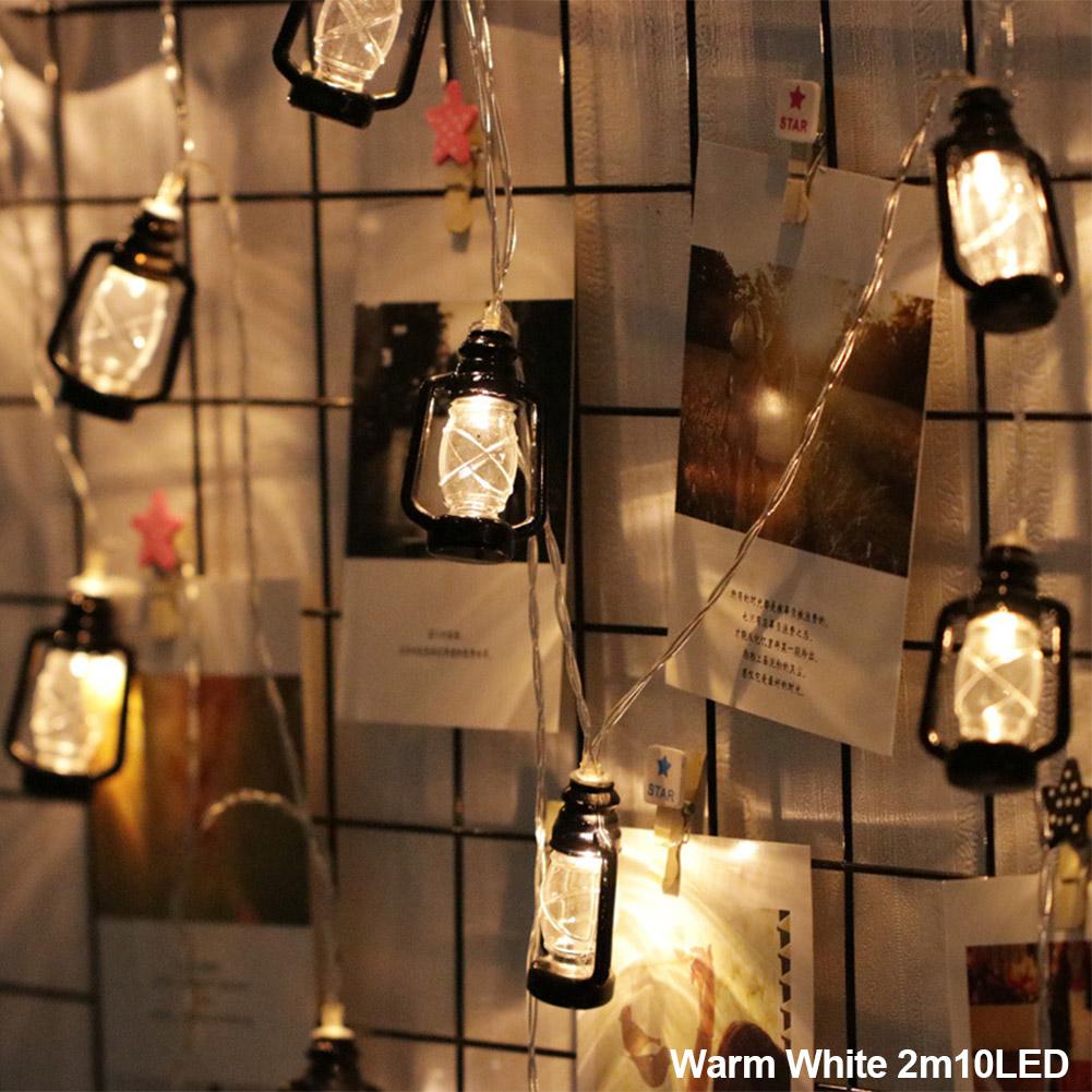 Ghirlande Luminoase LED Lampă cu Petrol Retro Ghirlande Luminoase Lumină de Crăciun Alimentate cu Baterii Exterior Acasă Decorațiune de Crăciun Crăciun