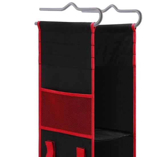 Locker Shelf Organizer 3-Tier Hanging Storage Bag Locker Storage Rack with Side Pockets Hooks for School Gym Closet