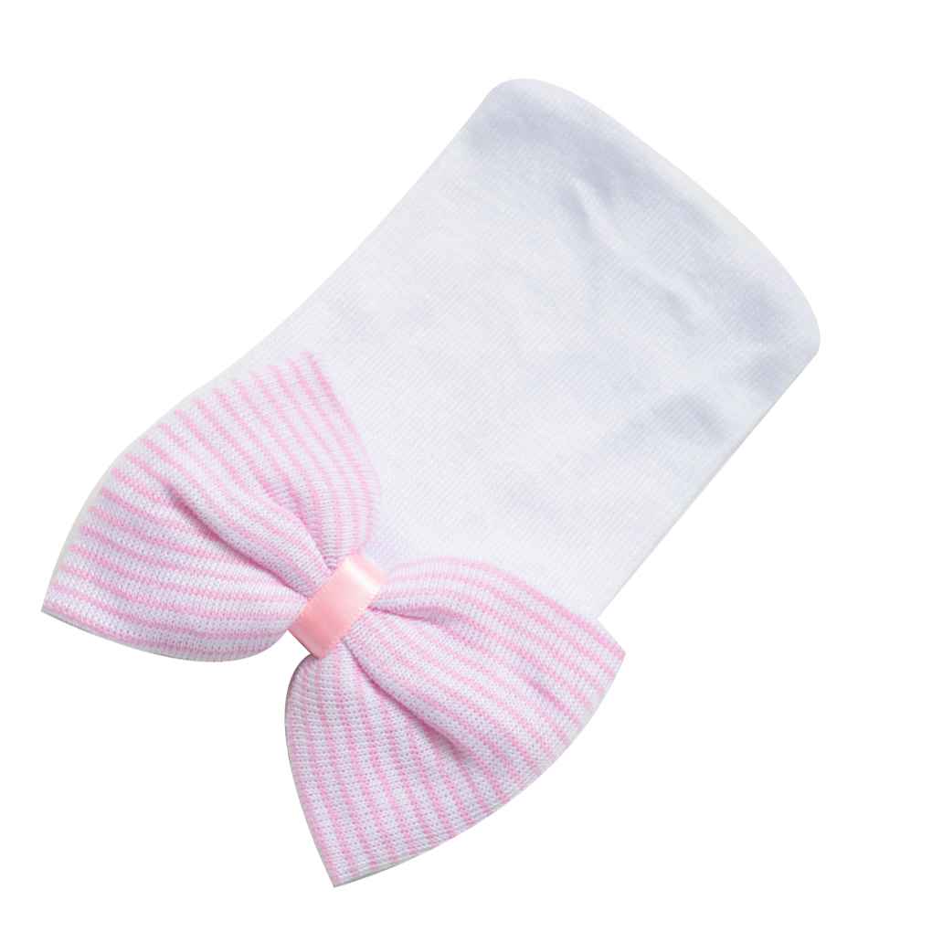 Newborn Baby Girls Hats Infant Nursery Beanie Hospital With Rhinestones Bow Caps