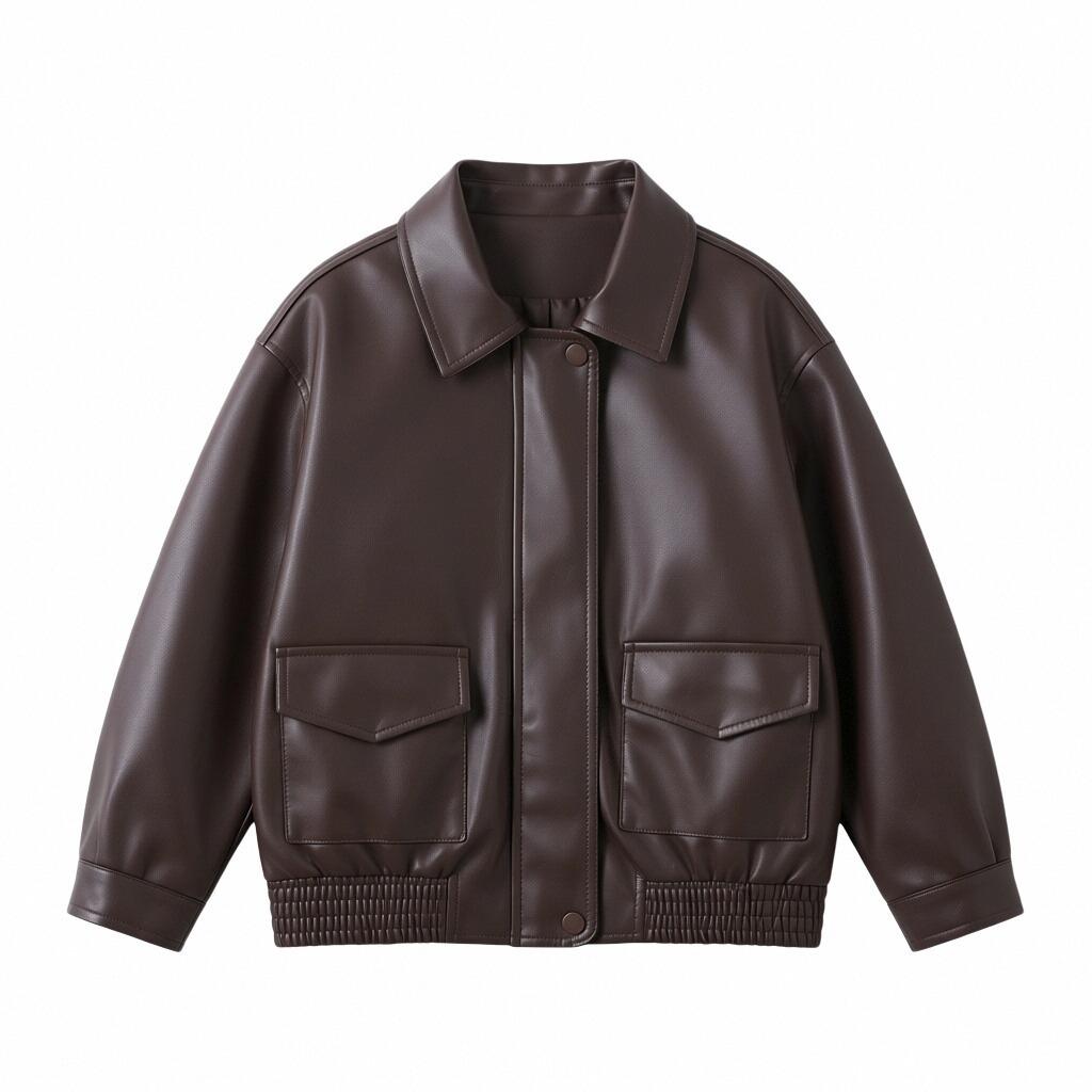 Children's Retro Leather Jacket: Stylish Spring/Fall Boys' Motorcycle-Style PU Leather Jacket