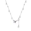 Tassel Pearl Butterfly Necklace Women's Light Luxury Design Sense Internet Celebrity Clavicle Chain Premium Neck Chain