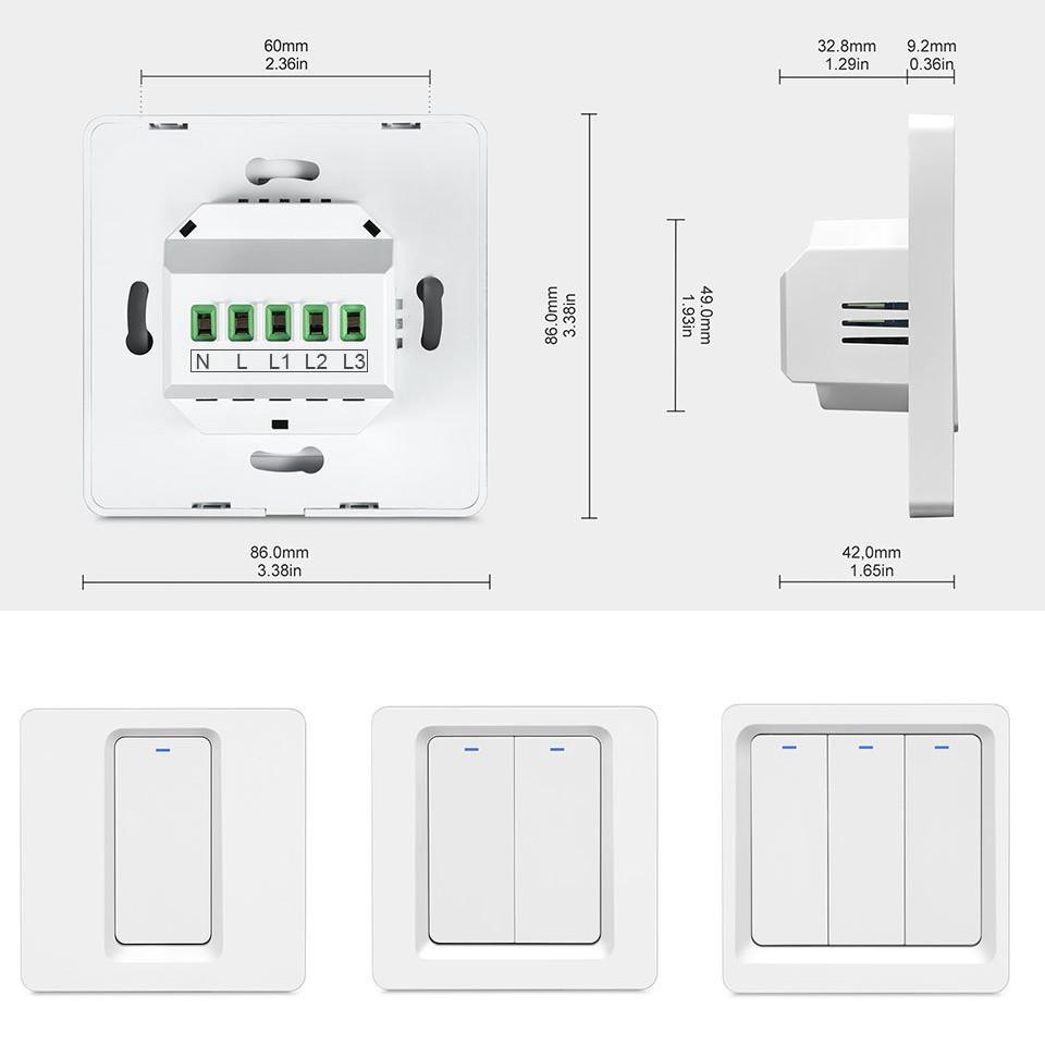 Doodle Smart Wifi Switch Panel Alexa Voice Mobile Phone Remote Wireless Control Button Switch European Standard