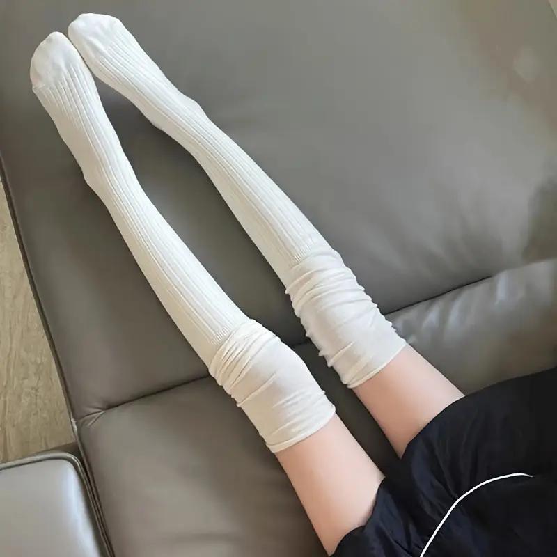 Fashion Women Knee Socks Splicing Soft Stockings Autumn Winter High Tube Thermal Socks Korean Preppy Style Casual Socks