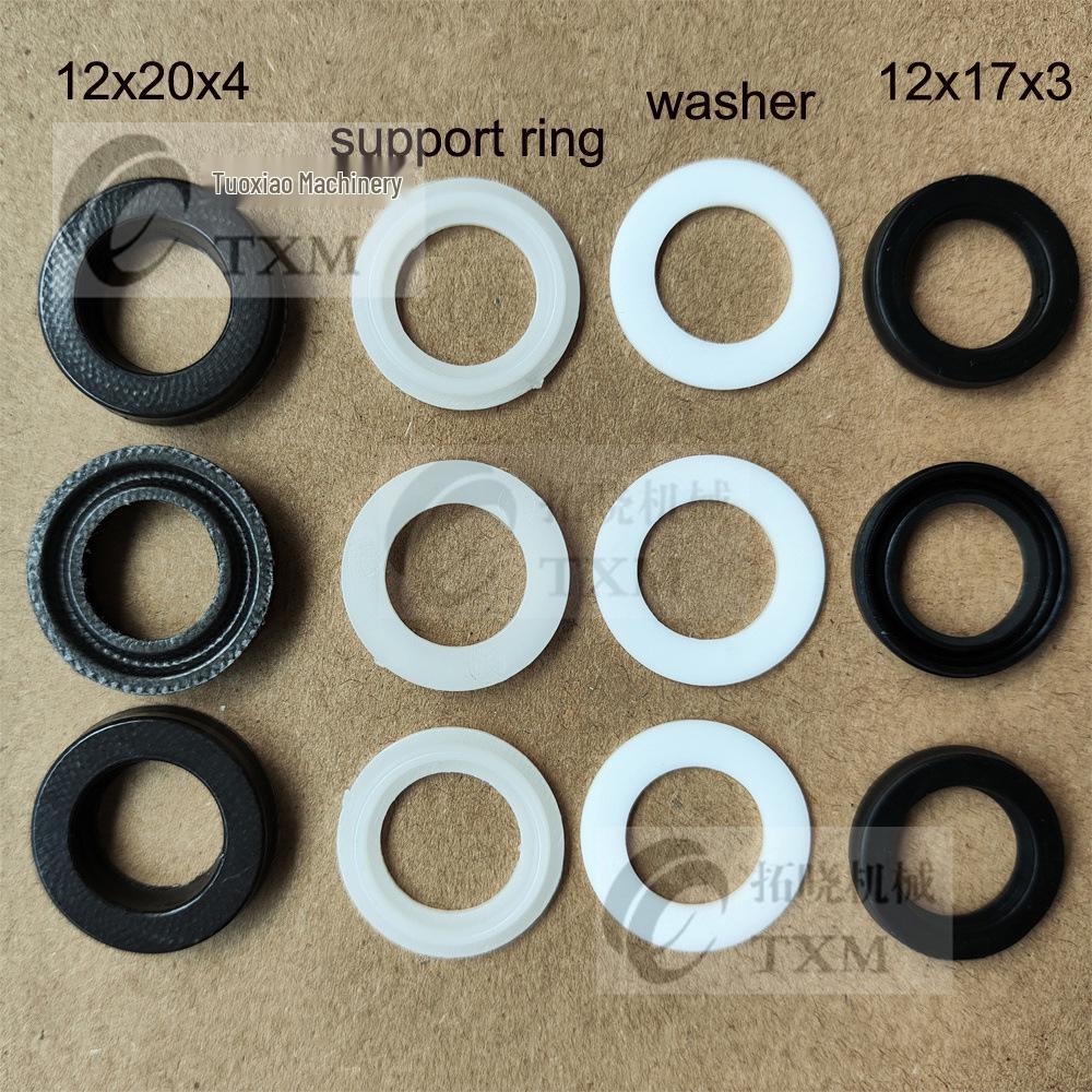 Kit di sigillatura e riparazione per idropulitrice ad altissima pressione: Testa Pompa, Morsetto, Panno, Stantuffo in Gomma e Paraolio