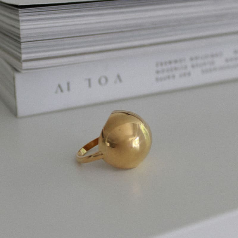 youngglow silver925 big ball ring (2color)