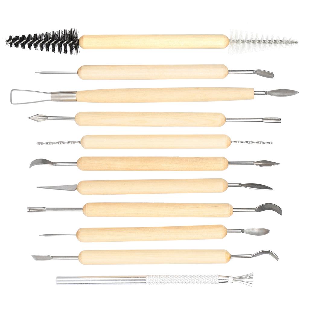 Clay Pottery Sculpting Tools Polymer Clay Art Projects Carving Knife with Wooden Handle Kit