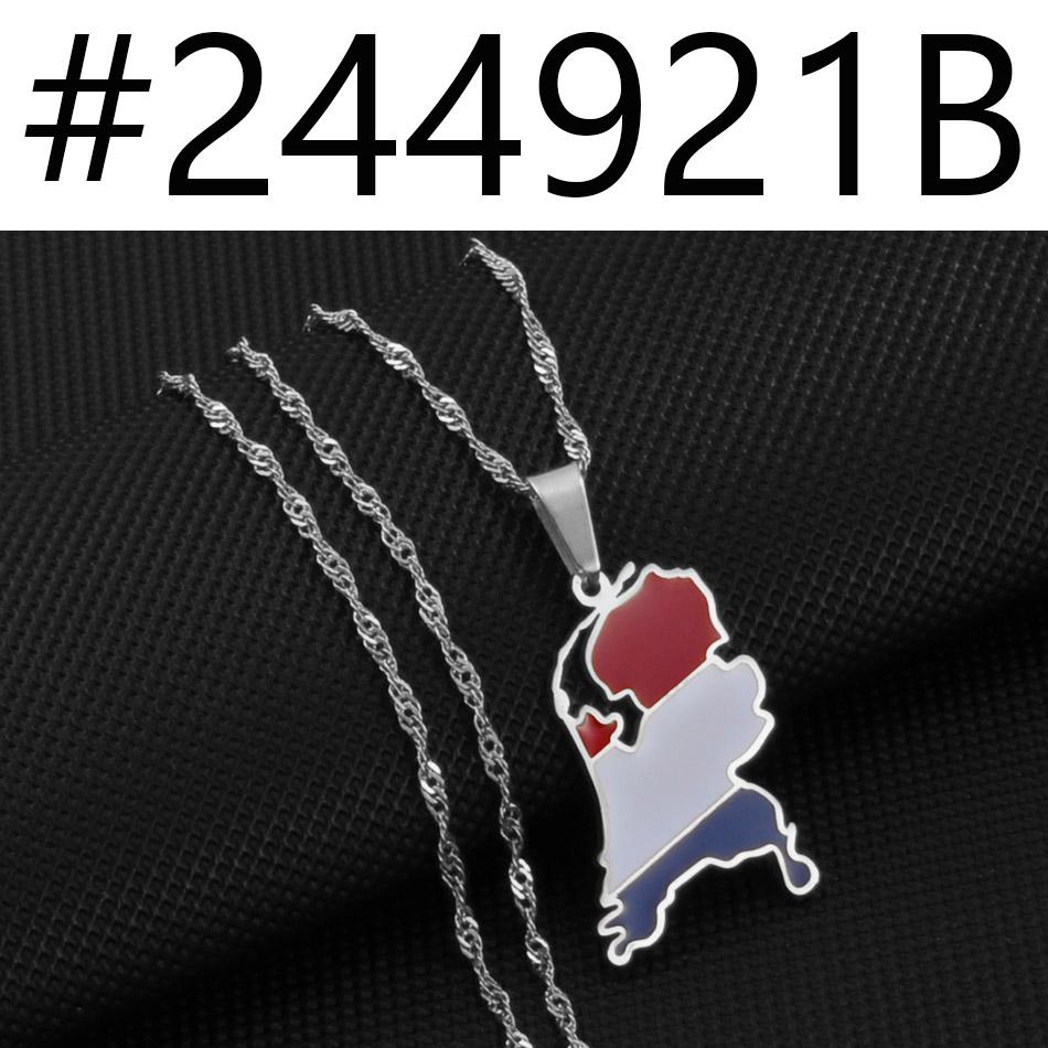 Anniyo Netherlands Map Flag Pendant Necklaces for Women Girls Gold Color Holland Jewelry Dutch #244921 45cm Thin Chain