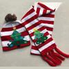 Chapeau Tricoté Chaud de Noël Écharpe à Pompons Bonnet Bébé Chapeau Bonnet avec Pompon et Ensemble Écharpe de Cou pour Enfant 3-10 Ans