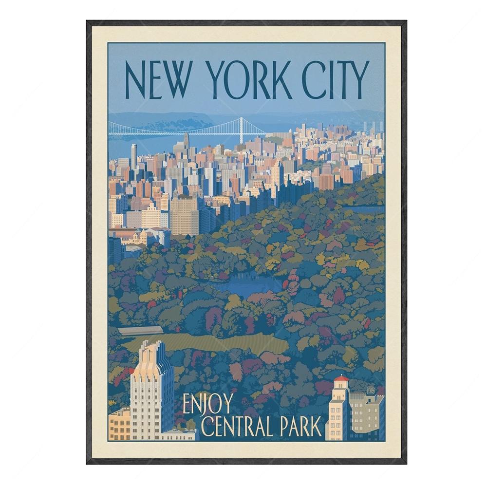 World City Landmark Painting Art Posters Florence Shang Hai Manhattan New York Paris Arc de Triomphe Home Eecor for Living Room