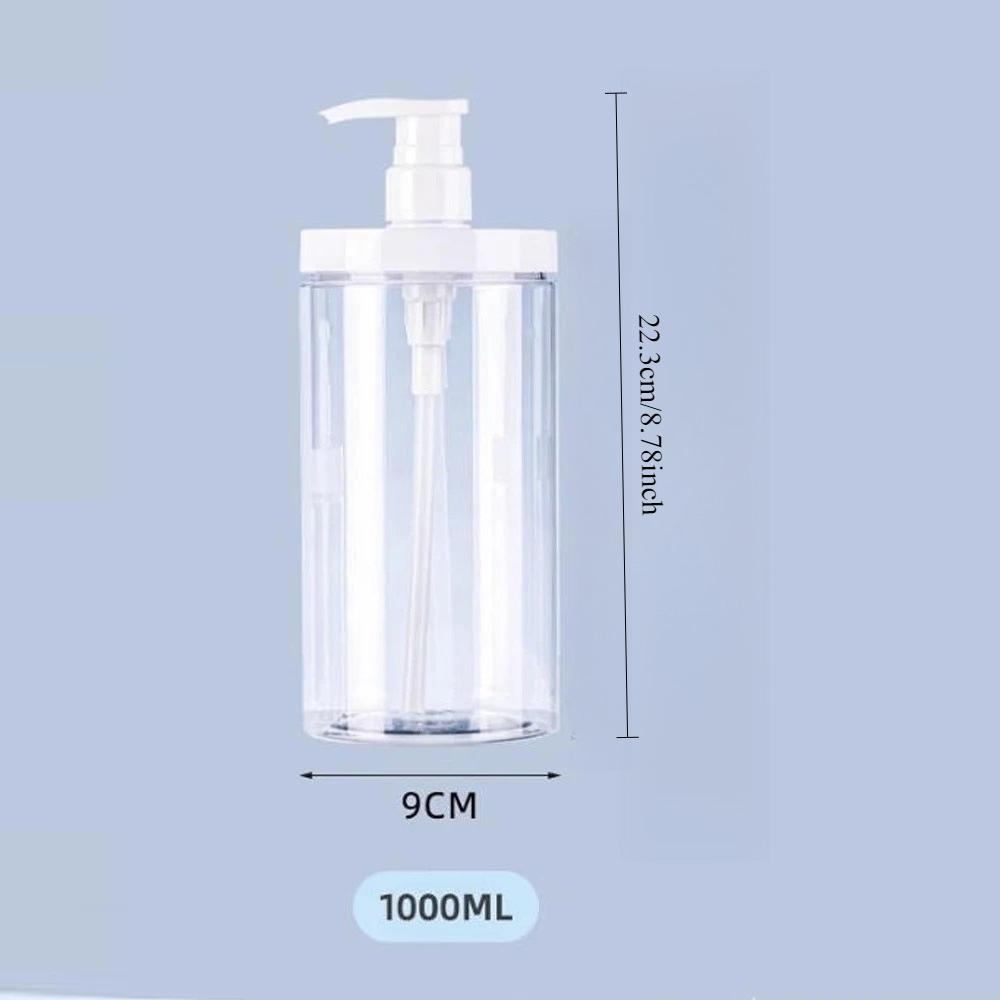 Transparent Shampoo Container Press-Type Large Mouth Dispenser Bottle Press Type Refillable Bottle Large-Mouth Hand Wash Bottle