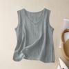 Hauts pour femmes Col en V Sans manches Coupe ample Gilet Chemise d'été Débardeurs décontractés Légers Respirants Vêtements de tous les jours