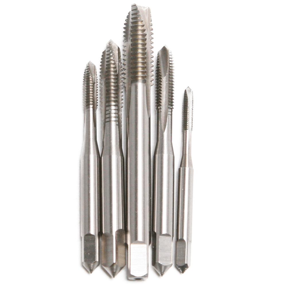 5PCS HSS Metric Plug Hand Tap Drill Set M3 M6 M8 Machine Spiral Point Straight Fluted Screw Thread Hand Tools
