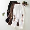 Pantaloncini Casual Monocolore Elastici Vita Alta Larghi Pantaloni da Donna alla Caviglia per Donne Abbigliamento Moda