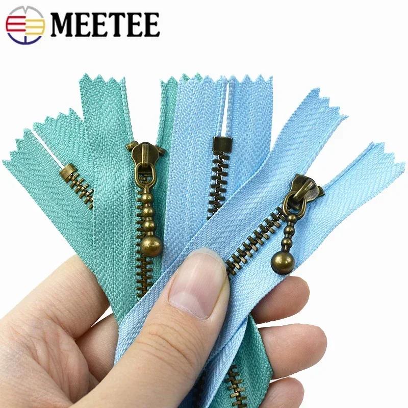 5-20Pcs 3# Metal Zippers 15/20/25/30/40cm Close-end Zipper Bag Clothes Closure for Sewing Bronze Teeth Zip Repair Kit Accessory