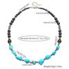 Handmade Punk Men's Turquoise Necklace Small Hip Hop Jewelry Natural Stone Pendant